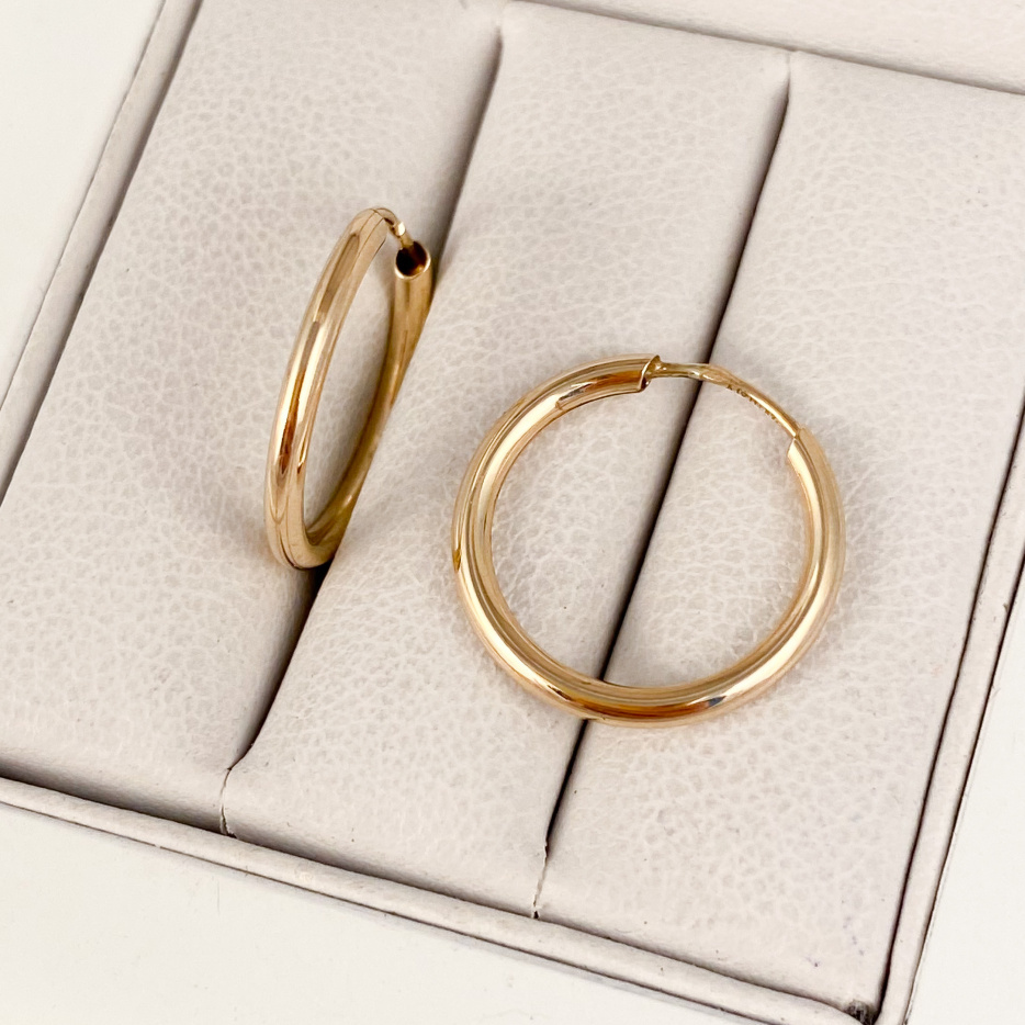 Žluté zlato náušnice drátové kruhy 12,7mm